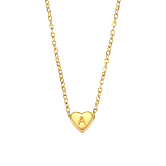 Mini hartje letters bedels ketting.