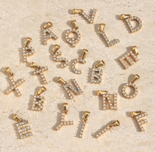 Crystal letter necklace.