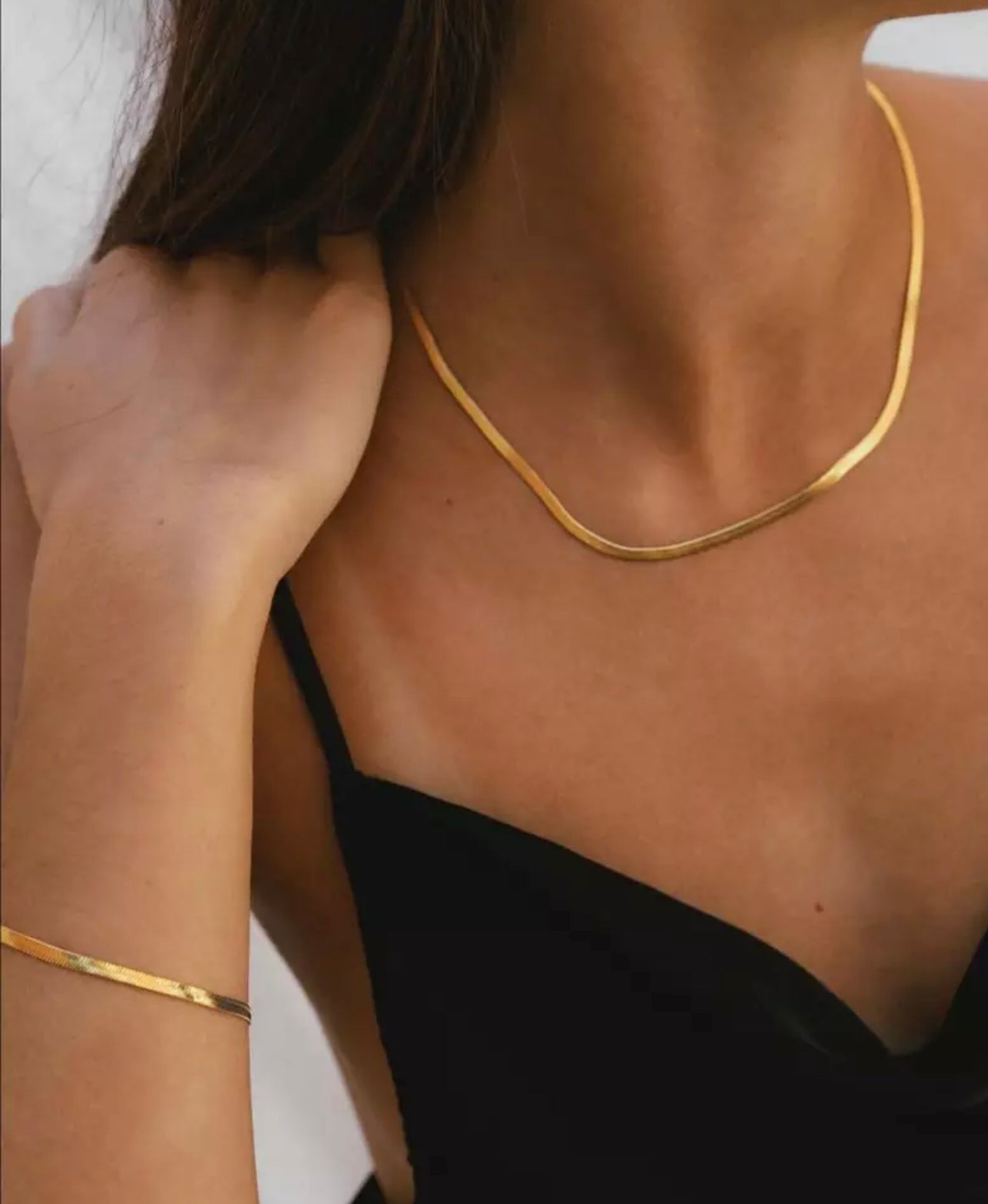 Platte snake ketting.(verschillende diktes)