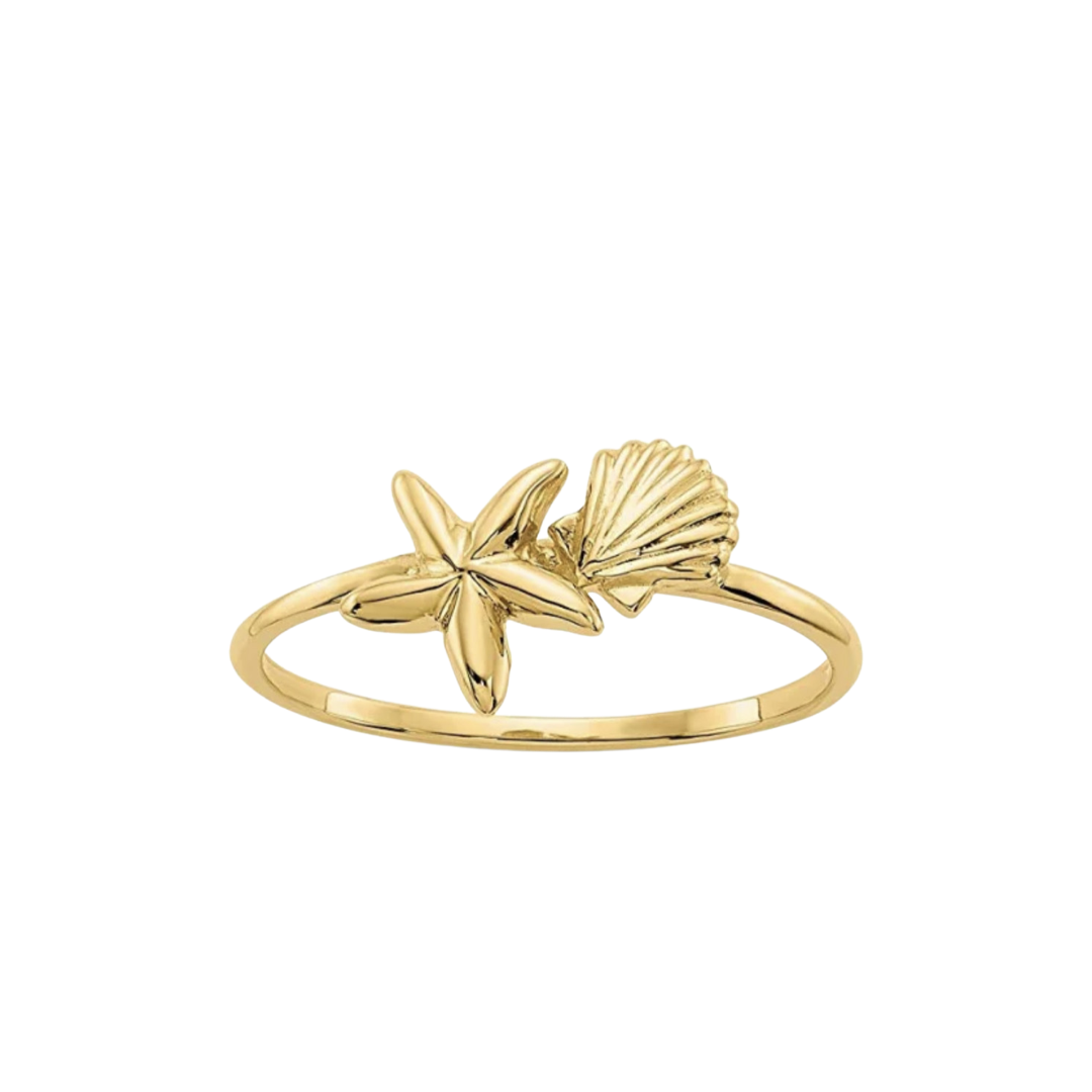 Zeester & schelp ring.