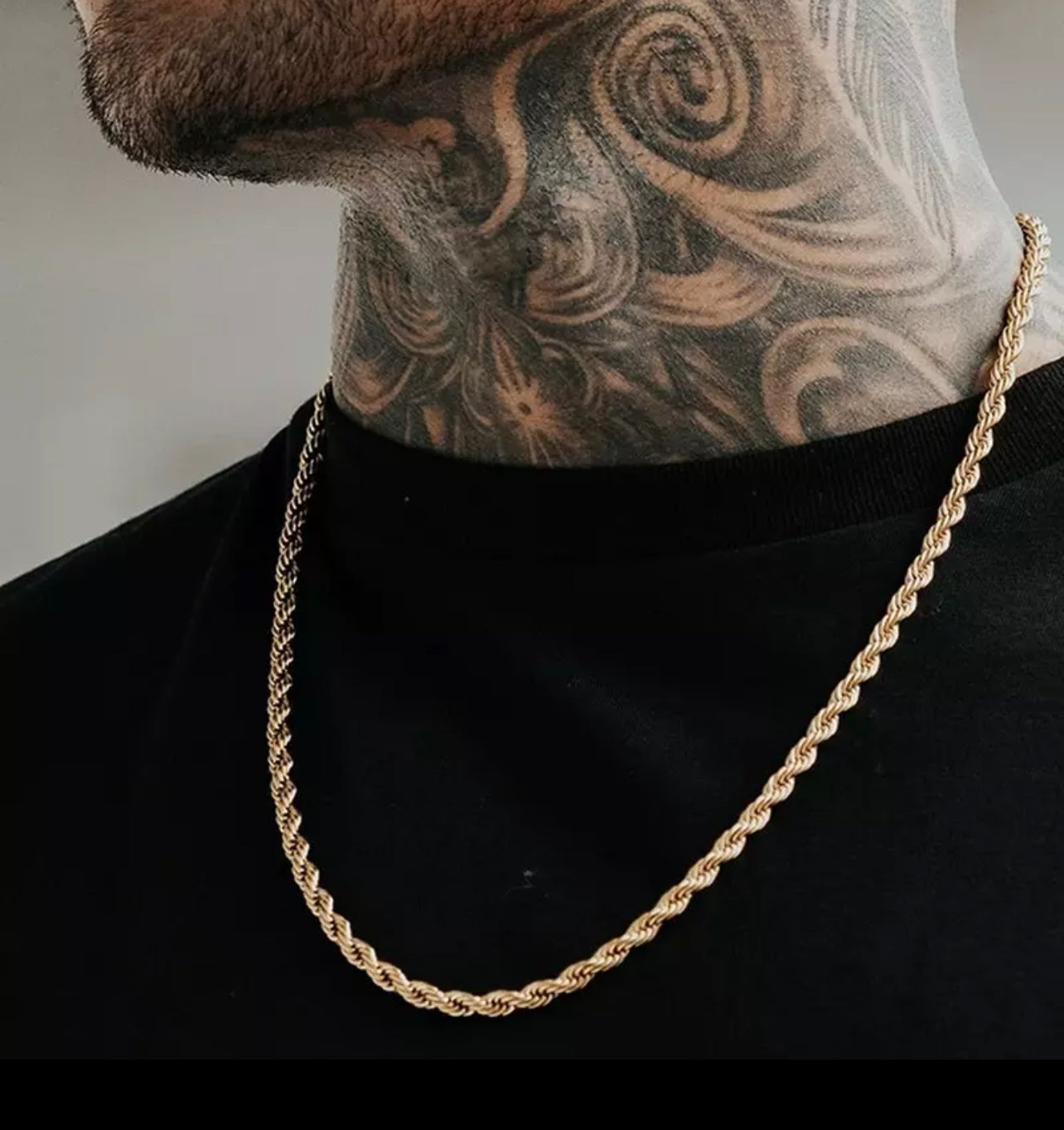Gouden touw ketting. (Verschillende diktes)