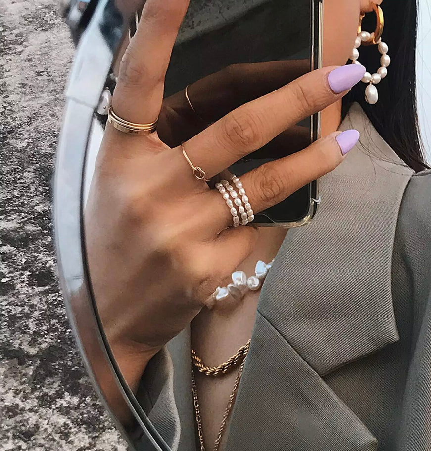 Zoetwater mini parels ring.