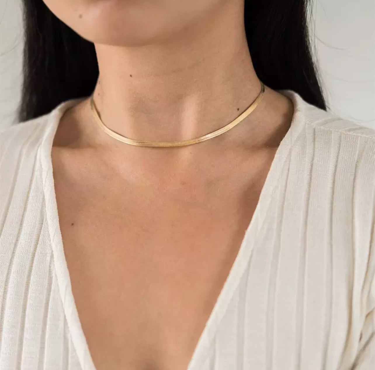 Platte snake ketting.(verschillende diktes)